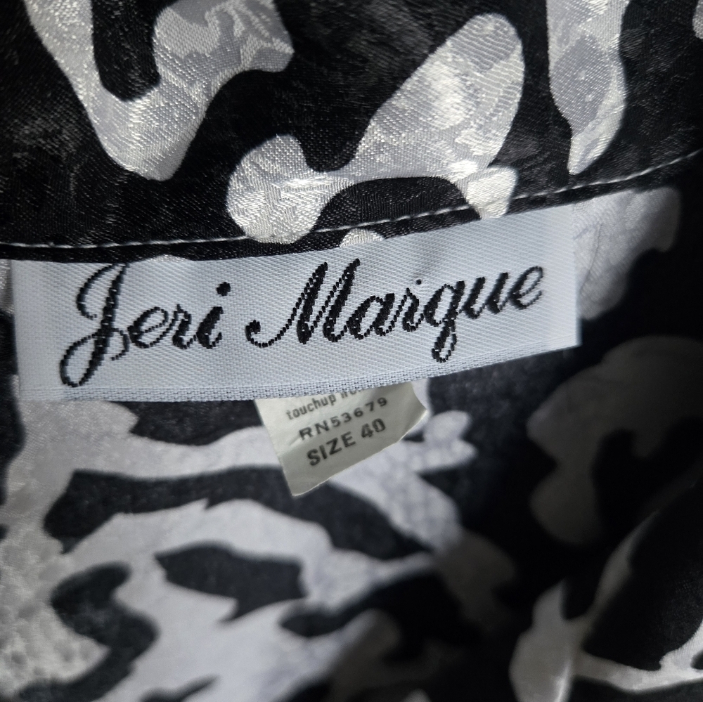 Vintage Jeri Marque button up blouse iridescent animal print abstract - Picture 3 of 5